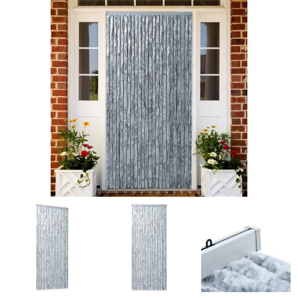 The Living Store insektgardin 90 x 220 cm hvid og grå -  Netskærme til vinduer
