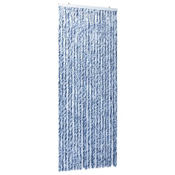 The Living Store Hyönteisverho sininen, valkoinen ja hopea 90x220 cm Chenille -  Hyönteissuojat