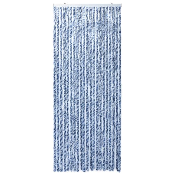 The Living Store Hyönteisverho sininen, valkoinen ja hopea 90x220 cm Chenille -  Hyönteissuojat