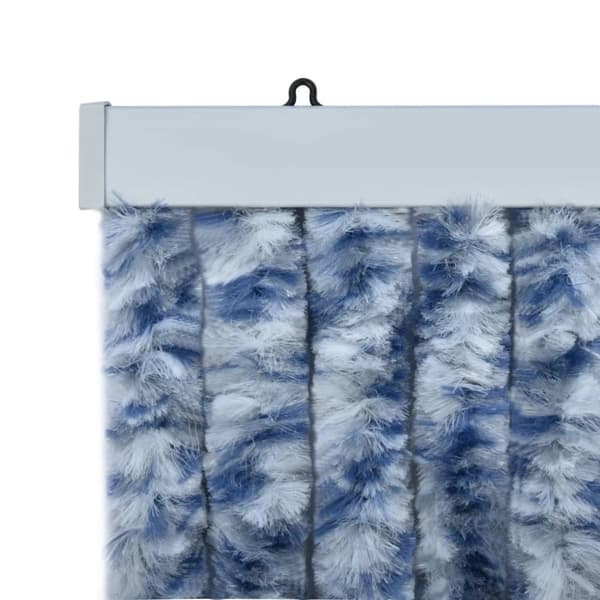 The Living Store Hyönteisverho sininen, valkoinen ja hopea 90x220 cm Chenille -  Hyönteissuojat