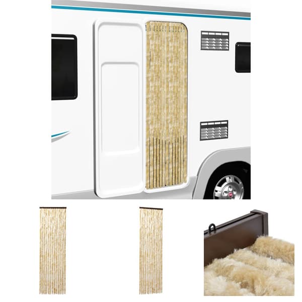 The Living Store insektgardin 90x200 cm chenille beige - Netskærme til vinduer