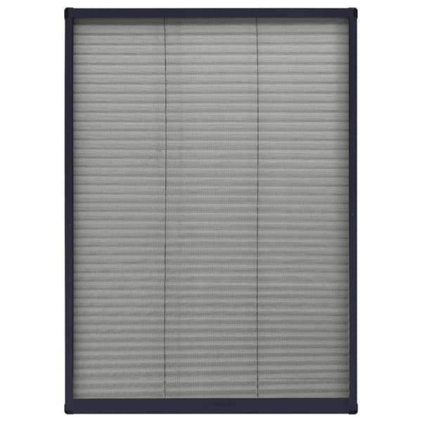 The Living Store Plisserat insektsnät för fönster aluminium antracit 80x120 cm -  Myggnät för fönster