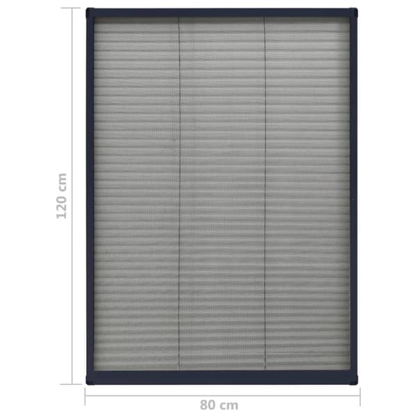 The Living Store Plisserat insektsnät för fönster aluminium antracit 80x120 cm -  Myggnät för fönster