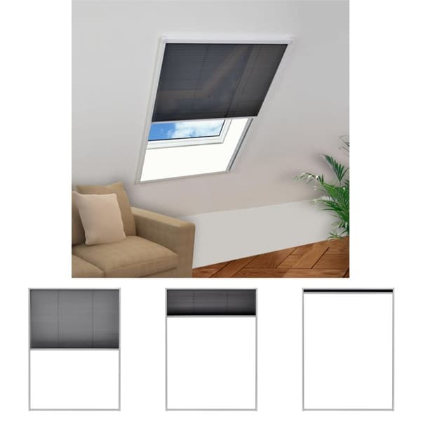 The Living Store plisseret insektnet til vinduer aluminium 60 x 80 cm -  Netskærme til vinduer