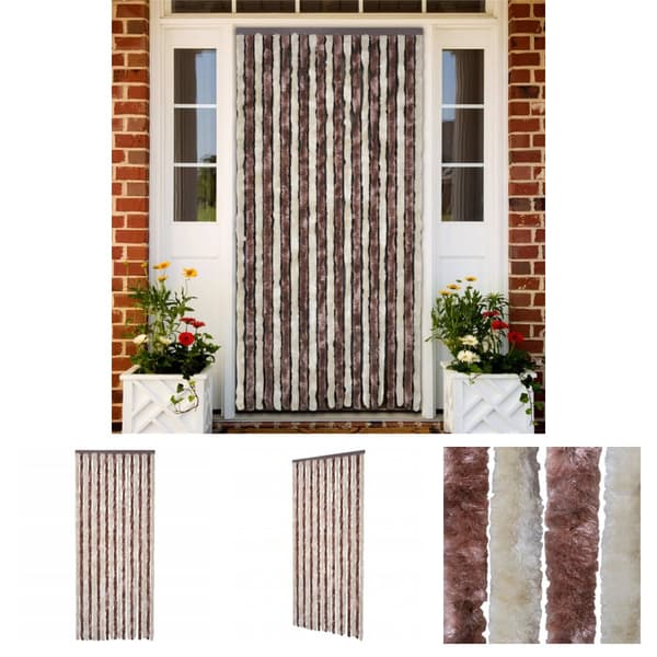 The Living Store insektgardin 56x200 cm chenille beige og lysebrun -  Netskærme til vinduer