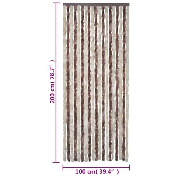 The Living Store Hyönteisverho beige ja vaaleanruskea 100x200 cm chenille -  Hyönteissuojat
