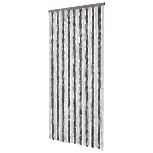 The Living Store Insektsdraperi grå och vit 120x220 cm chenille -  Myggnät för fönster