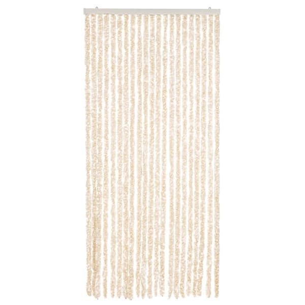 The Living Store Insektsgardin beige och vit 90x220 cm chenille -  Myggnät för fönster