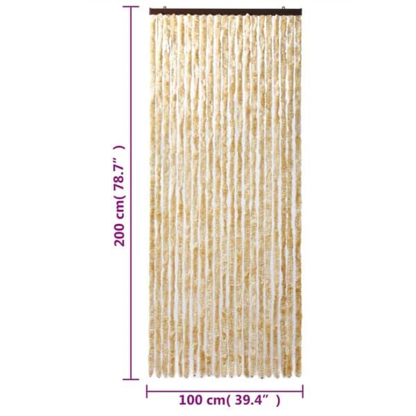 The Living Store Insektsgardin beige 100x200 cm chenille -  Myggnät för fönster