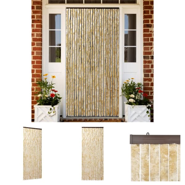 The Living Store Insektsgardin beige 100x200 cm chenille -  Myggnät för fönster