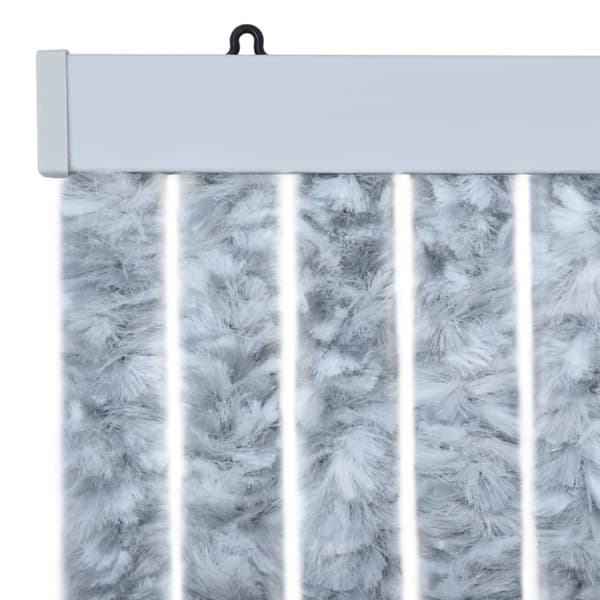 The Living Store Insektsdraperi vit och grå 56x200 cm chenille - Myggnät för fönster