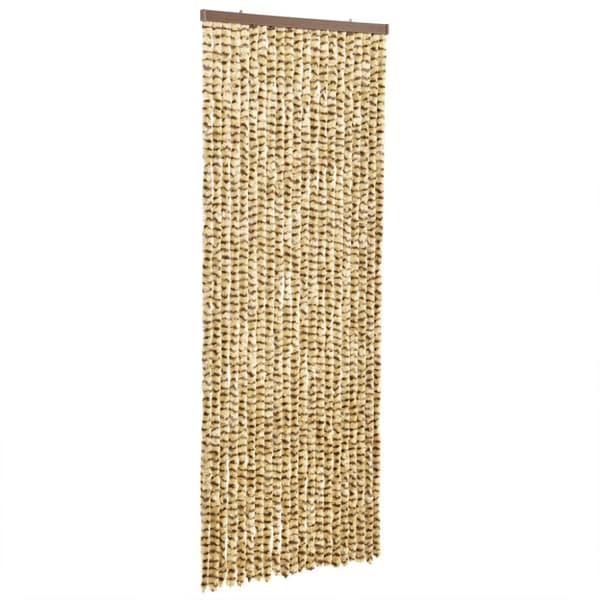The Living Store flueforhæng 90x200 cm chenille beige og brun - Netskærme til vinduer