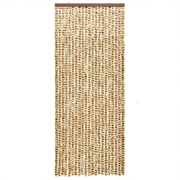 The Living Store flueforhæng 90x200 cm chenille beige og brun - Netskærme til vinduer