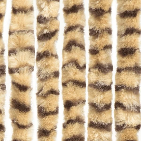 The Living Store flueforhæng 90x200 cm chenille beige og brun - Netskærme til vinduer