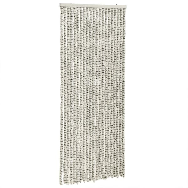 The Living Store Insektsgardin ljusgrå och mörkgrå 100x200 cm chenille -  Myggnät för fönster