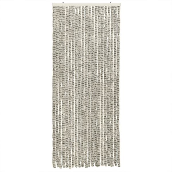 The Living Store Insektsgardin ljusgrå och mörkgrå 100x200 cm chenille -  Myggnät för fönster