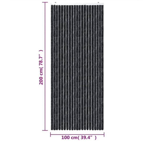 The Living Store flueforhæng 100x200 cm chenille antracitgrå -  Netskærme til vinduer