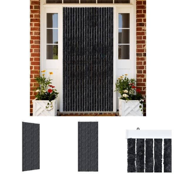 The Living Store Insektsgardin antracit 100x200 cm chenille -  Myggnät för fönster