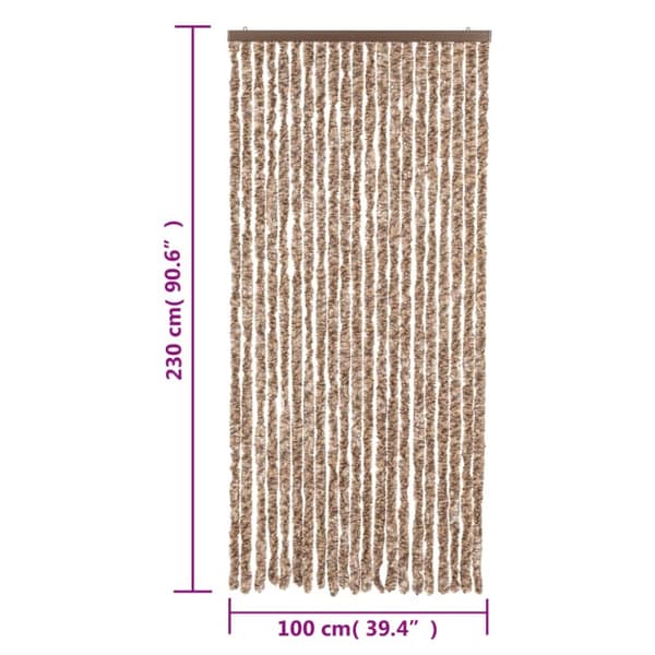 The Living Store Hyönteisverho beige ja tummanruskea 100x230 cm chenille - Hyönteissuojat