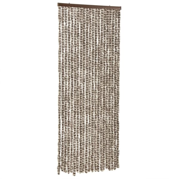 The Living Store Insektsgardin taupe och vit 56x200 cm chenille - Myggnät för fönster