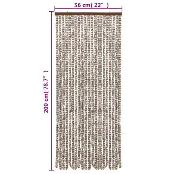 The Living Store Insektsgardin taupe och vit 56x200 cm chenille - Myggnät för fönster
