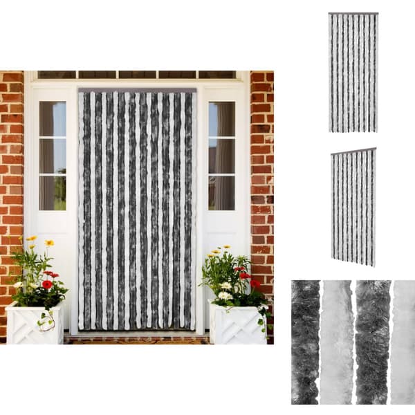 Myggnät för fönster - Living Insektsdraperi grå och vit 90x200 cm chenille