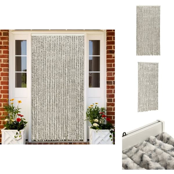 Myggnät för fönster - Living Insektsdraperi ljusgrå och mörkgrå 100x220 cm chenille