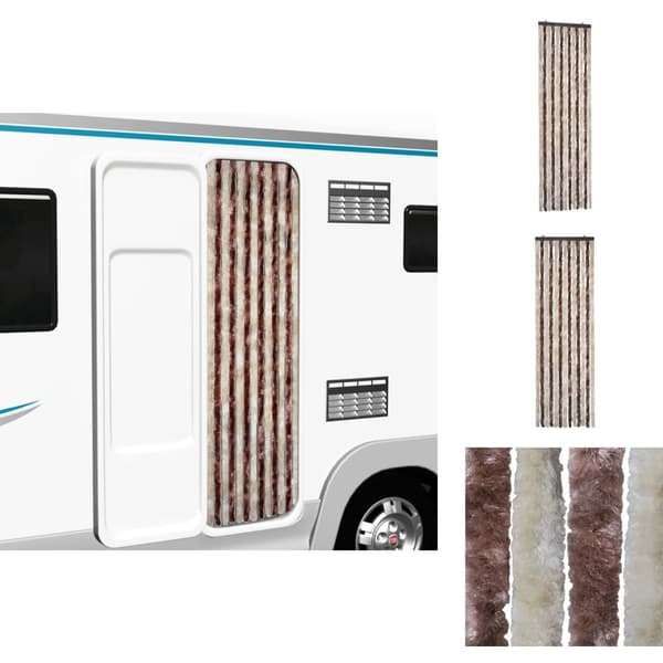 Myggnät för fönster - Living Insektsdraperi beige och ljusbrun 56x185 cm chenille
