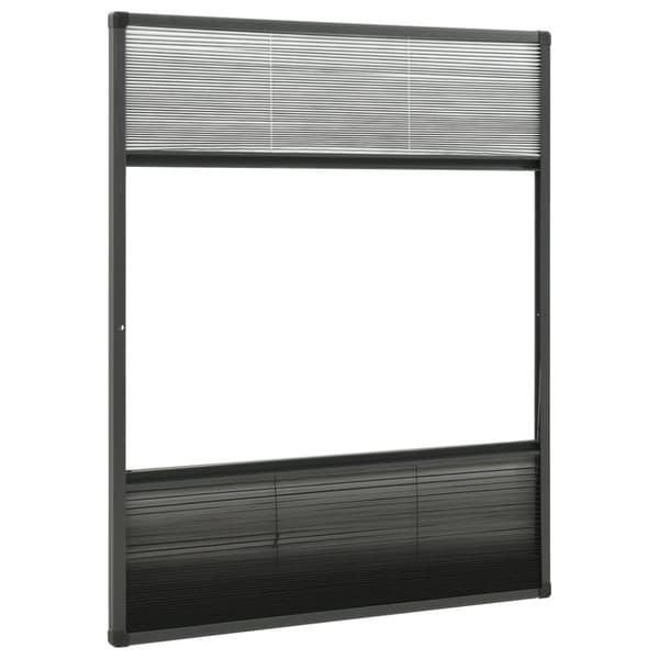 Myggnät för fönster - Living Plisserat insektsnät med jalusi för fönster 80x100 cm aluminium