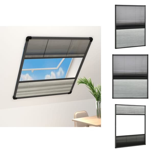 Netskærme til vinduer - Living plisseret insektnet til vinduer 80x100 cm afskygning aluminium