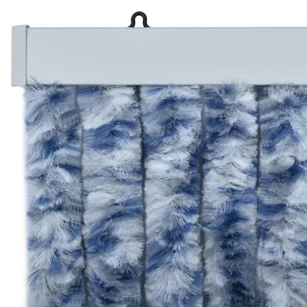 Netskærme til vinduer - Living insektgardin 90x200 cm chenille blå og hvid