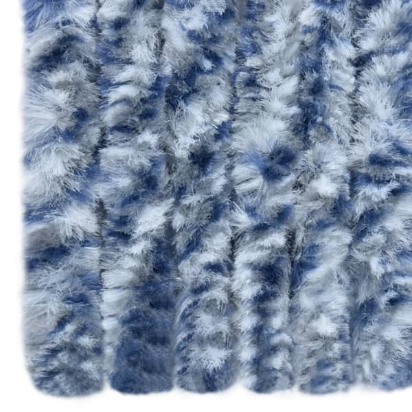 Netskærme til vinduer - Living insektgardin 90x200 cm chenille blå og hvid