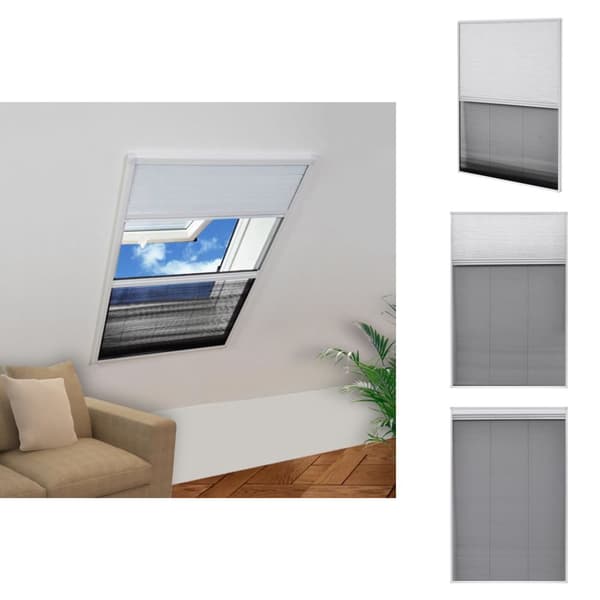 Myggnät för fönster - Living Plisserat insektsnät med jalusi för fönster 80x120 cm aluminium