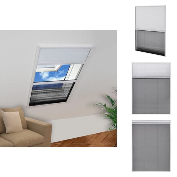 Netskærme til vinduer - Living plisseret insektnet til vinduer aluminium 60 x 80 cm med afskygning