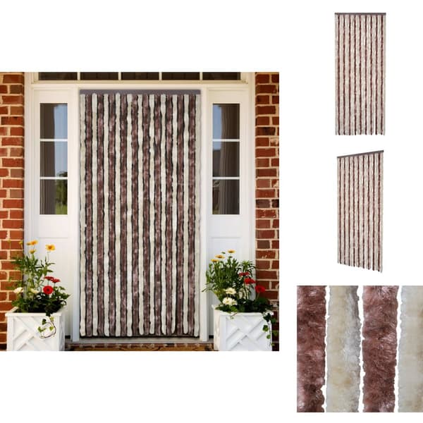 Netskærme til vinduer - Living insektgardin 90x200 cm chenille beige og lysebrun