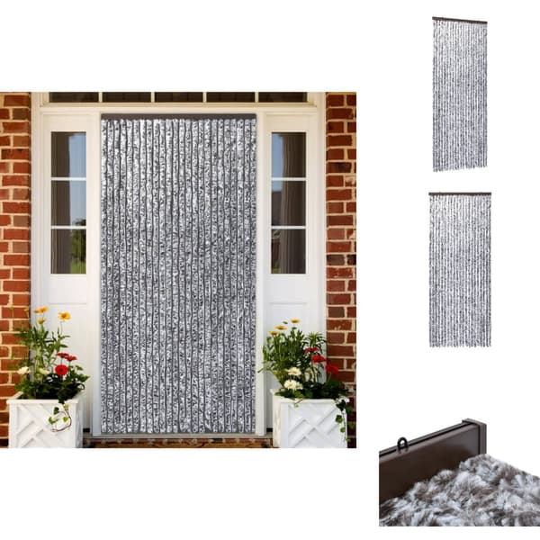 Myggnät för fönster - Living Insektsdraperi brun och beige 90x220 cm chenille