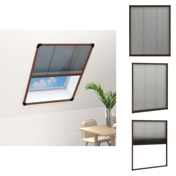 Netskærme til vinduer - Living plisseret insektnet til vinduer aluminium 60x80 cm brun