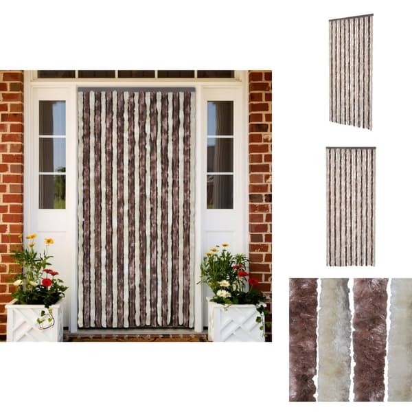 Netskærme til vinduer - Living insektgardin beige og lysebrun 90 x 220 cm chenille