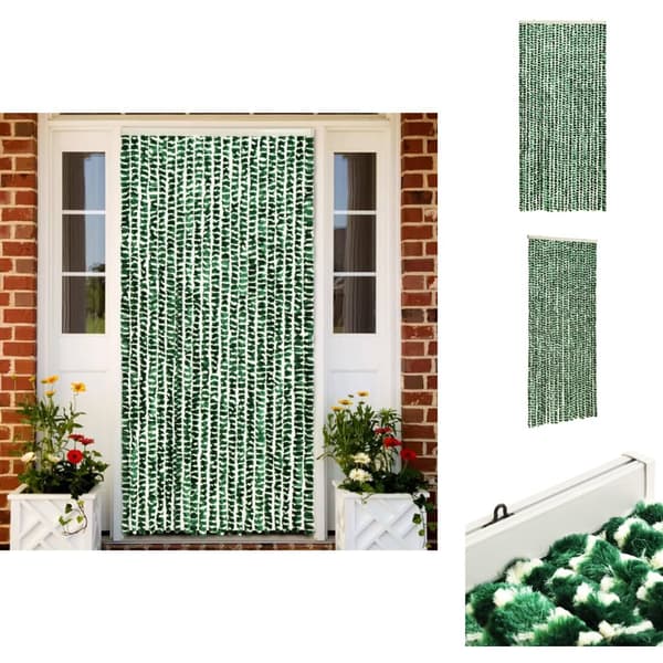 Myggnät för fönster - Living Insektsdraperi grön och vit 90x220 cm chenille