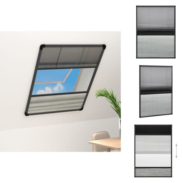 Netskærme til vinduer - Living plisseret insektnet til vinduer 80x120 cm afskygning aluminium