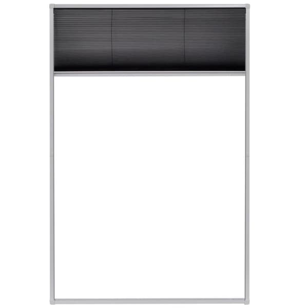 Myggnät för fönster - Living Plisserat insektsnät för fönster 80x120 cm aluminium