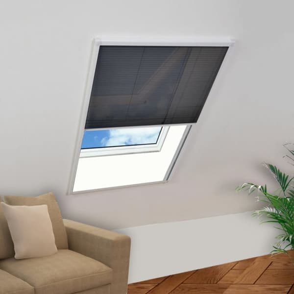Myggnät för fönster - Living Plisserat insektsnät för fönster 80x120 cm aluminium