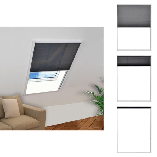 Myggnät för fönster - Living Plisserat insektsnät för fönster 60x80 cm aluminium