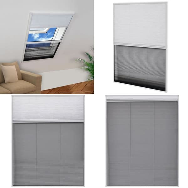 Plisseret insektnet til vinduer aluminium 80 x 100 cm med afskygning - Vinduesnet - Vinduesskærm - Home & Living