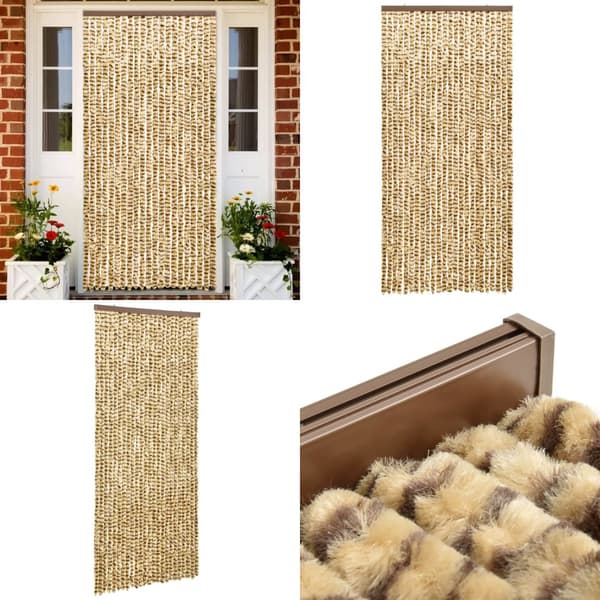 Insektgardin 90x220 cm chenille beige og brun - Insektgardin - Insektgardiner - Home & Living