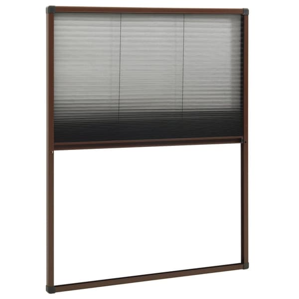 Plisserat insektsnät för fönster brun 80x100 cm aluminium - Fönsternät - Fönsterskärm - Home & Living