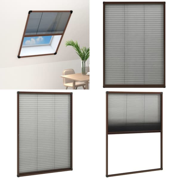 Plisseret insektnet til vinduer 80x120 cm aluminium brun - Vinduesnet - Vinduesskærm - Home & Living