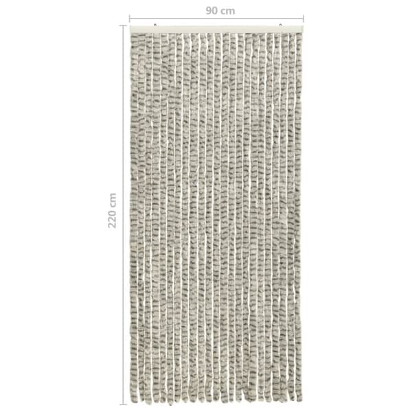 Insektsdraperi ljusgrå och mörkgrå 90x220 cm chenille - Insektsdraperier - Insektsdraperi - Home & Living