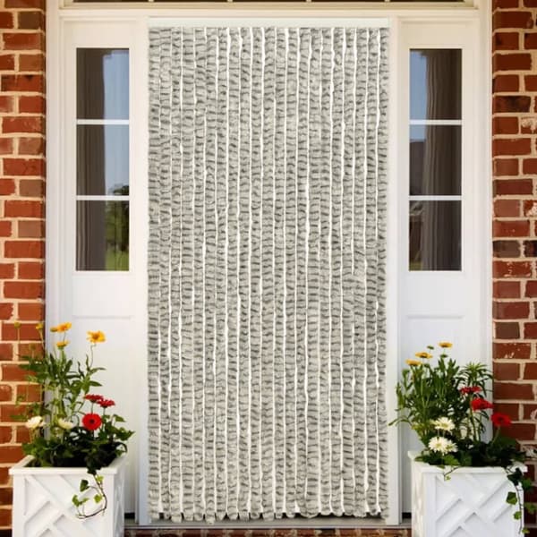 Insektsdraperi ljusgrå och mörkgrå 90x220 cm chenille - Insektsdraperier - Insektsdraperi - Home & Living