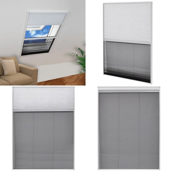 Plisseret insektnet til vinduer aluminium 60 x 80 cm med afskygning - Vinduesnet - Vinduesskærm - Home & Living
